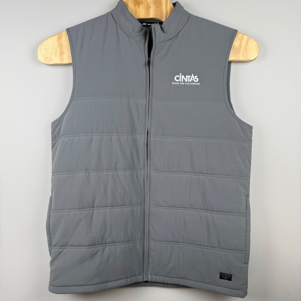 TravisMathew Ripstop Quilted‎ Full Zip Puffer Vest Mens Large Grey Gorpcore Golf